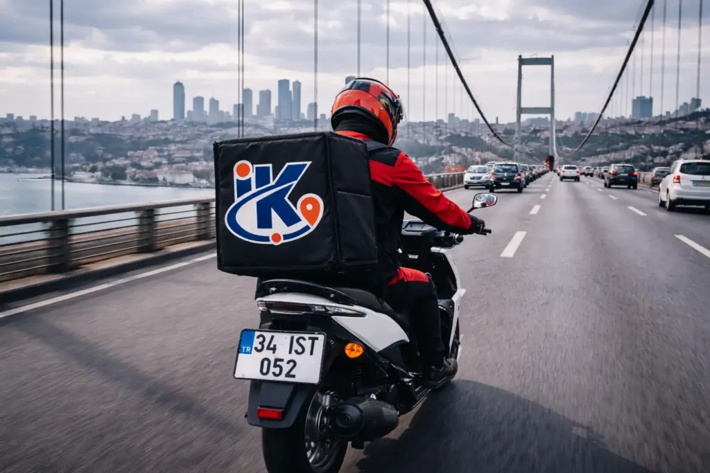 Avrupa ve Anadolu Yakası arasında teslimat yapan moto kurye