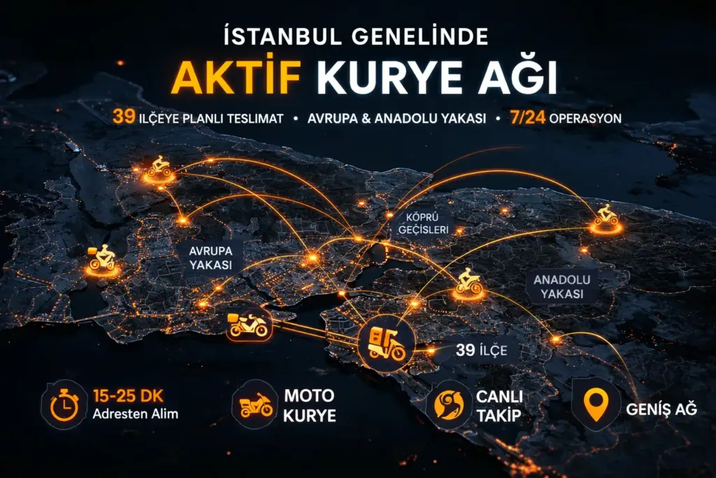 İstanbul genelinde aktif kurye dağıtım ağı